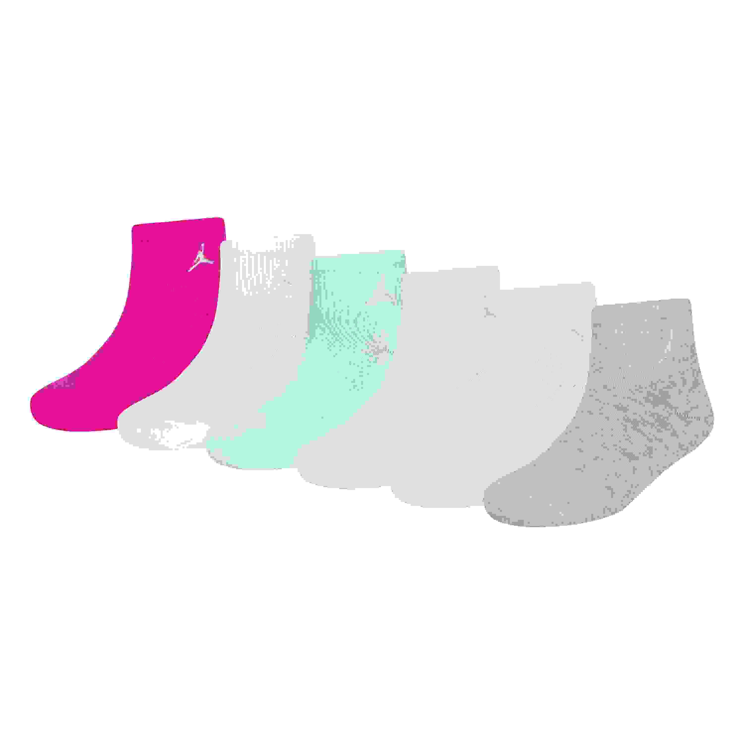 Jordan 6-Pack Big Girls' Pink Ankle Socks